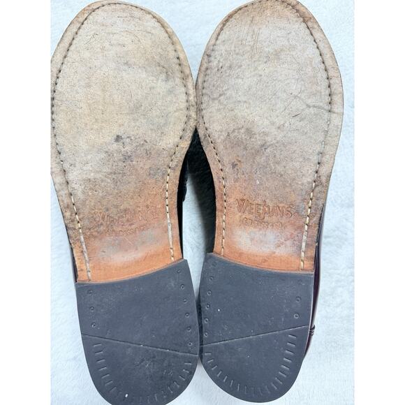 GH Bass Weejuns Layton Burgundy Leather Kiltie Tassel Loafers 10.5D main image 5